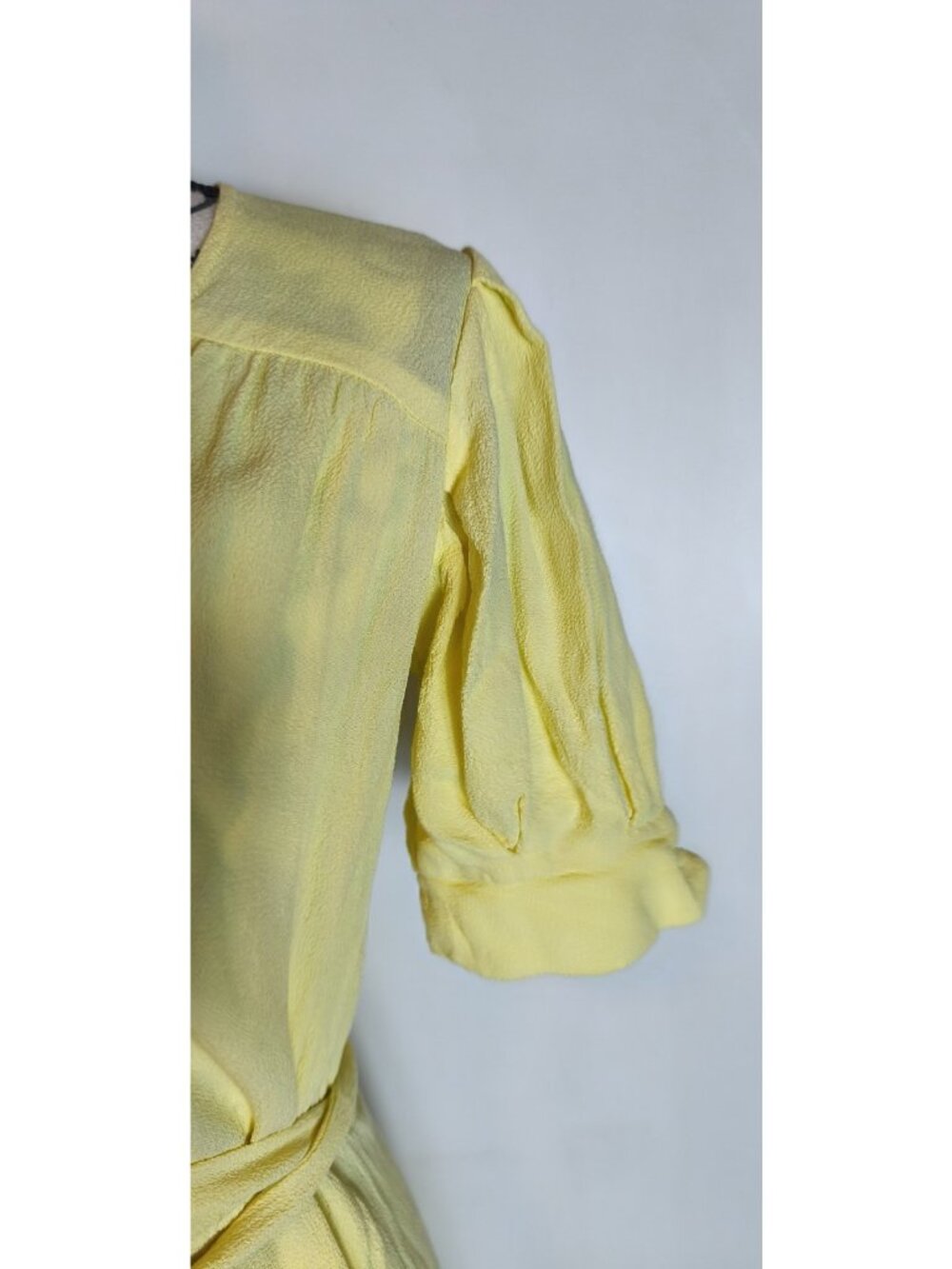 Reformation Winslow Yellow Wrap Maxi Dress Women's S V-Neck Puff Sleeve Crepe - Picture 4 of 16